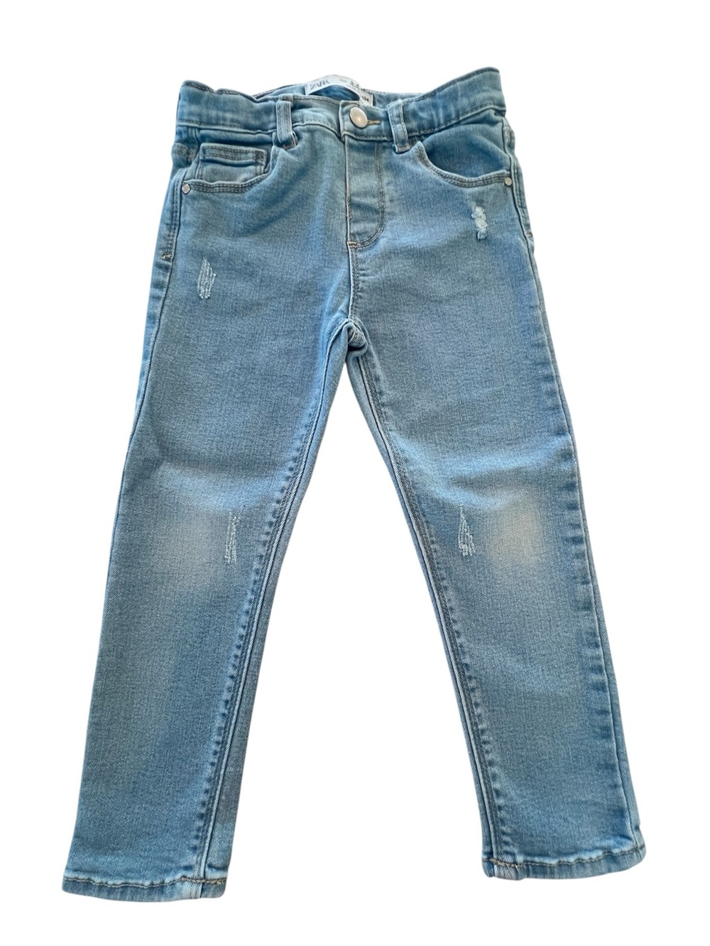 ZARA Kids Light Blue Slim Fit Distressed Jeans Boys Girls 3-4yrs